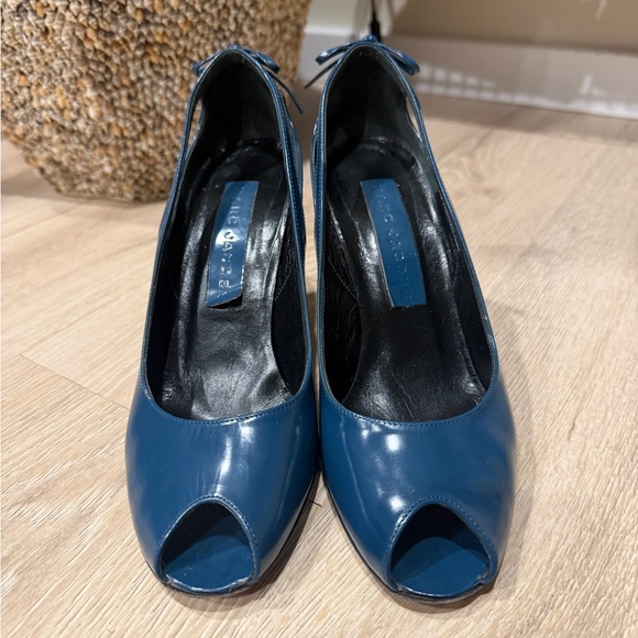Marc Jacobs Teal Peep-Toe Heels - Picture 1 of 6